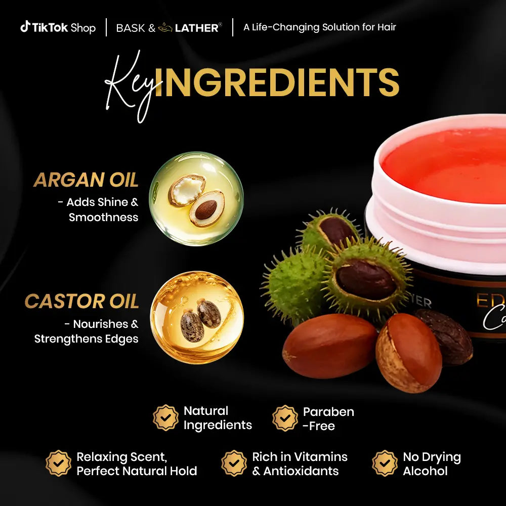 STRONG HOLD- THICK EDGES- EDGE CONTROL BASK AND LATHER Gel Haircare strong  edge