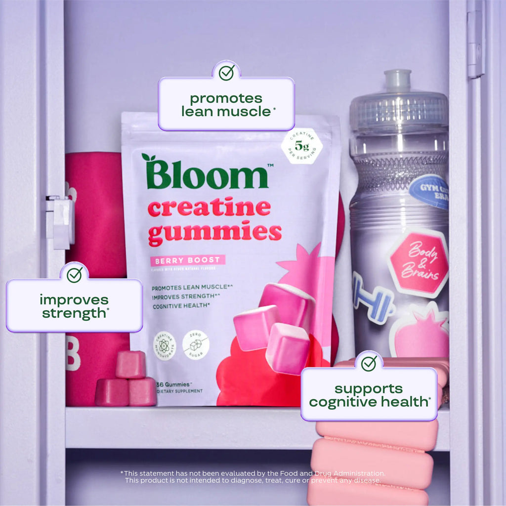 Bloom Nutrition Creatine Gummies -  Energy, Cognitive Health & Post-Workout Muscle Recovery Promotes & Muscle Improves - Creatine for Women
