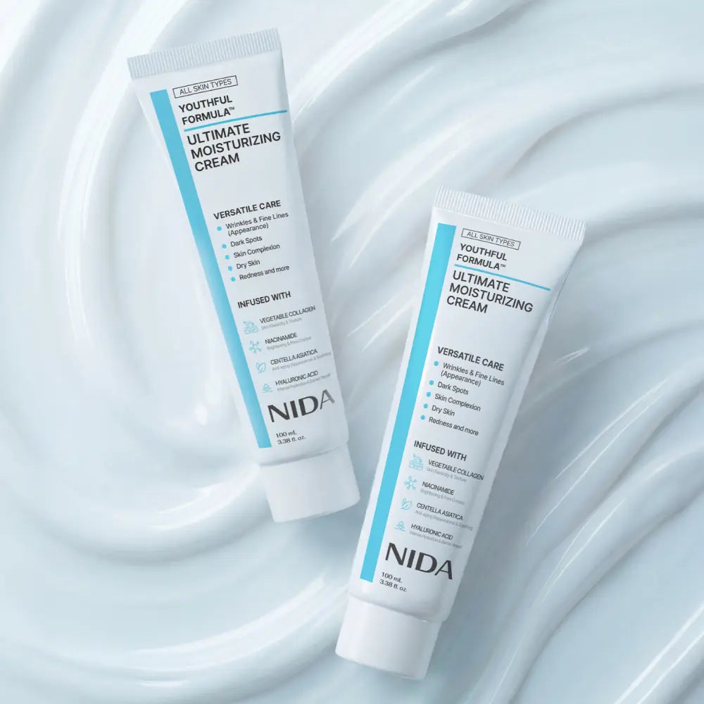 NIDA Youthful Formula Ultimate Moisturizing Cream (100mL) / Collagen, Niacinamide, Centella Asiatica, Hyaluronic Acid / Wrinkles, Dark Spots, Skincare Hydrating Daily Moisturizer Moisture Hydrate