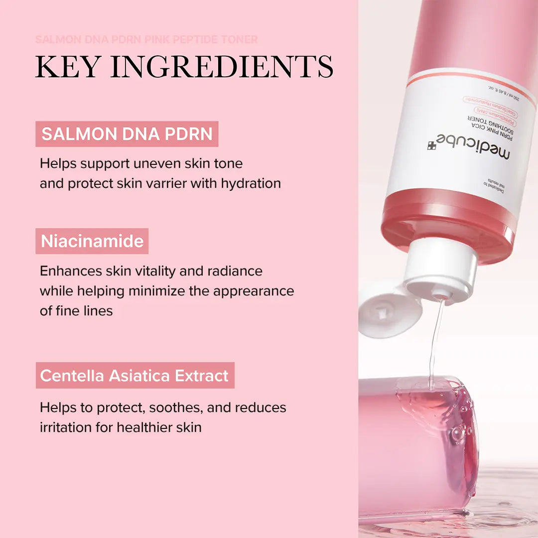 [medicube] PDRN Pink Cica Soothing Toner I Pink Glow Toner I Salmon DNA, Salmon PDRN, Hydrating, Moisturizing, Uneven Tone, Korean Skincare