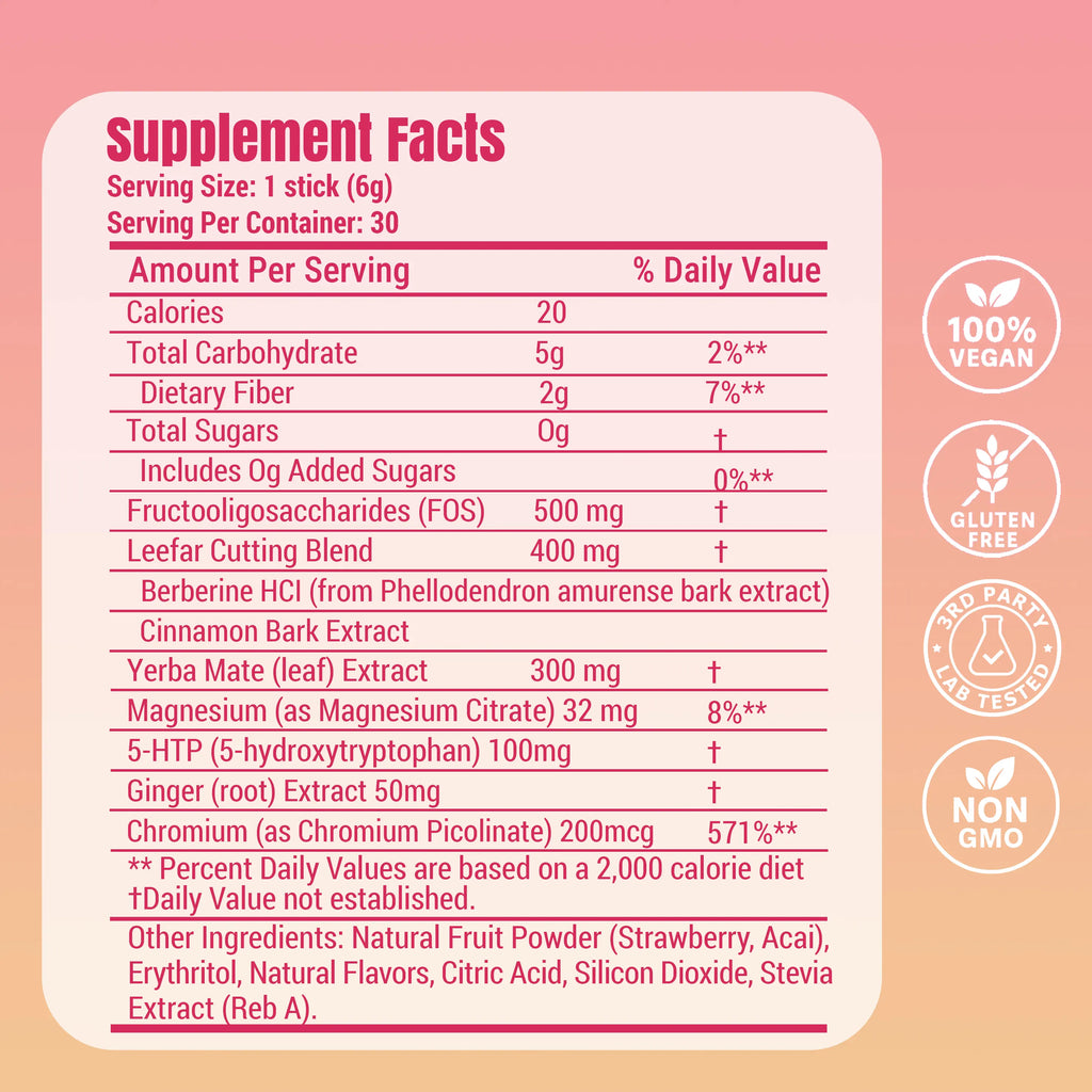 LeeFar Cutting Drink Mix – | Strawberry Açaí Flavor – 30 Servings