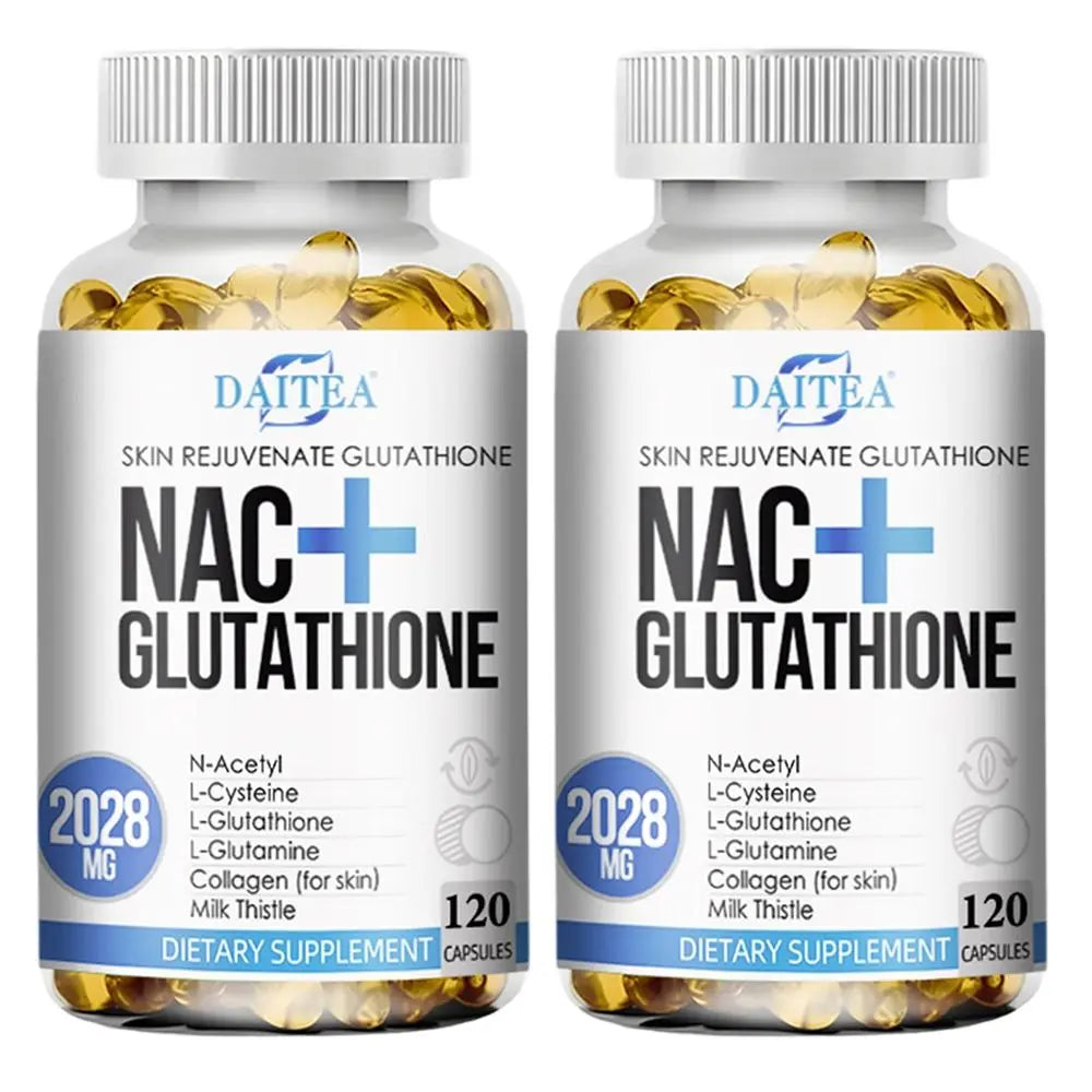 Daitea NAC + Glutathione Health Supplement, Supports Liver Health, Supports Skin Health,120 Capsules