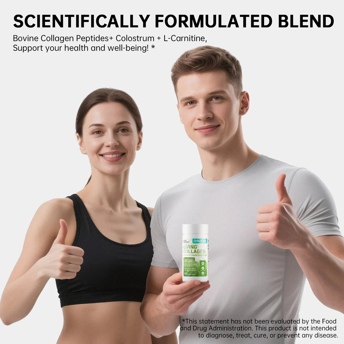 【Come on, man!】DrBioCare Living Collagen L-Carnitine Complex Supplement - 60 Capsules for Skin Vitality & Metabolism Boost