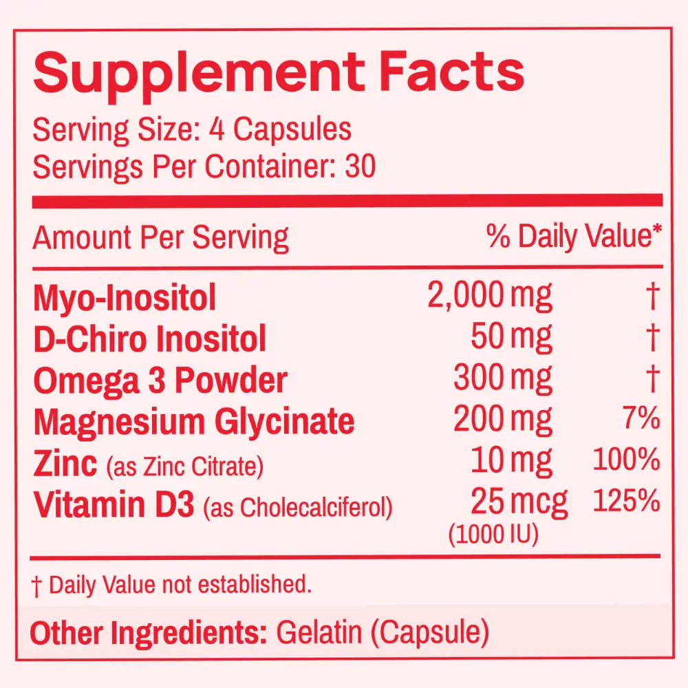 Peach Perfect Inositol Multivitamin 3 Pack Capsules - Peach Perfect Myo-Inositol, D-Chiro Inositol, Omega 3 Fitness Healthcare