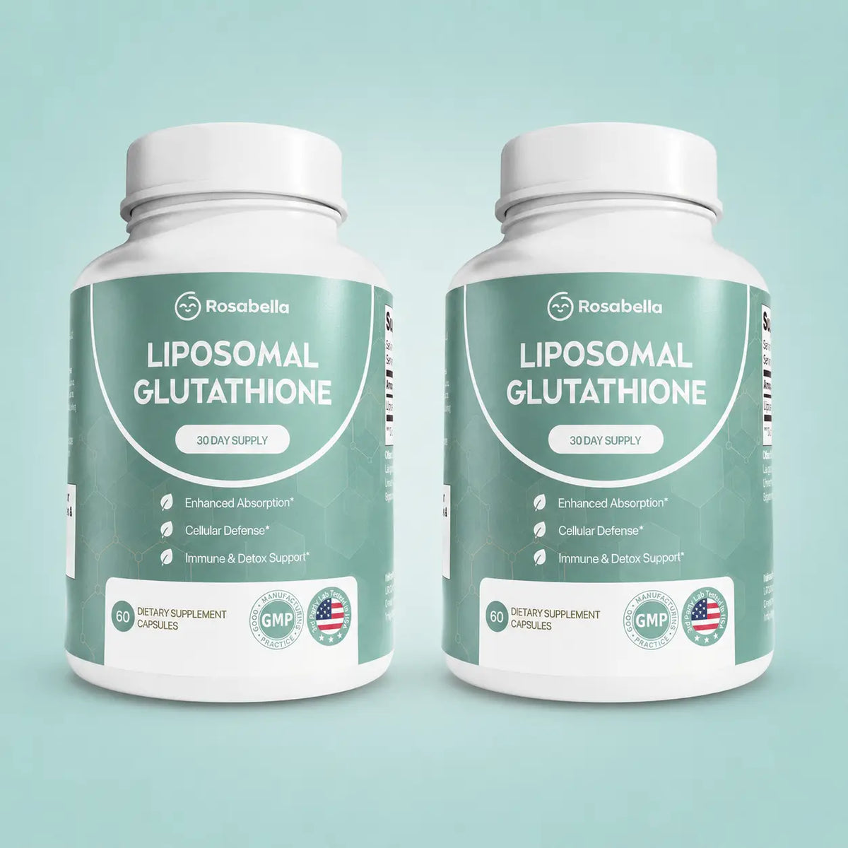 Liposomal Glutathione Capsules – Skin Glow, Immune & Detox Support (60 Count) - Rosabella