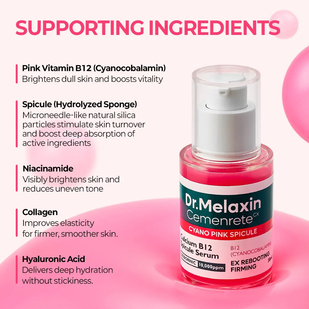 [Dr.Melaxin Official] Cyano Pink Spicule Serum | Pore tightening, Brightening, Moisturizing, Wrinkles | Korean Cosmetics | 1.01 fl.oz.