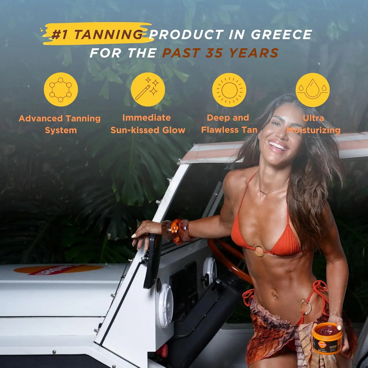 Carroten Intensive Tanning Gel | Browning Tan Accelerator | Non-Greasy, Water-Resistant with Carrot & Coconut Oil | Vitamin A & E For Moisture & Hydration | 5 Fl Oz