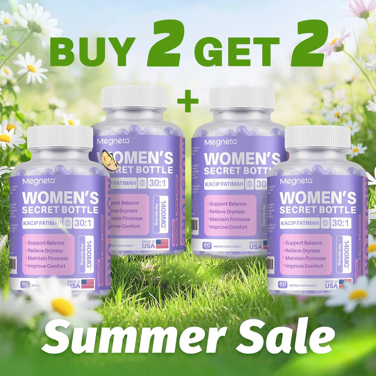 Women'S Secret Bottle- 60 Tablets - Healthcare | Kacip Fatimah 1000MG |Plus with manjakan & Slippery Elm & Fenugreek（Old & New Packaging--Mixed Shipment）
