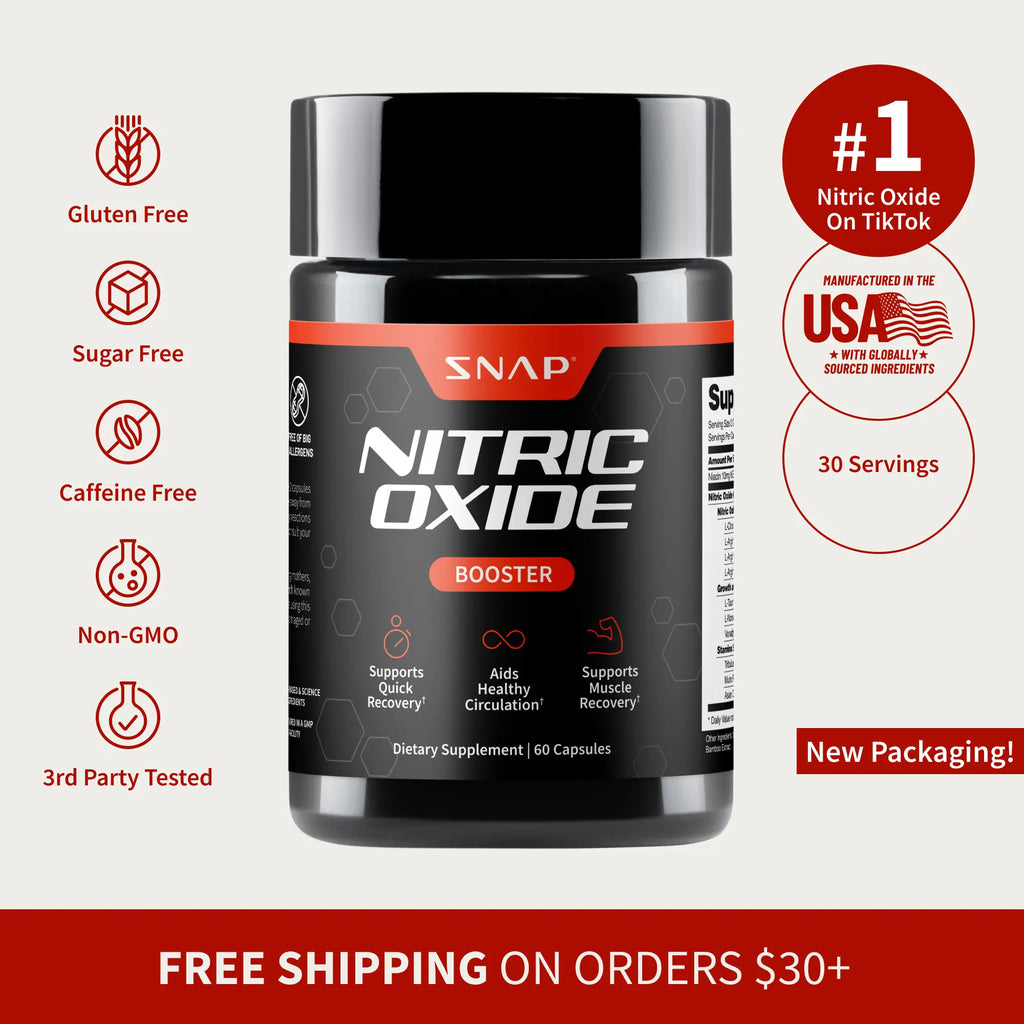 Snap Supplements - Nitric Oxide Booster - Support Healthy Blood Circulation -  Nitric Oxide Supplement for Men and Women - 3rd party tested - 60 count