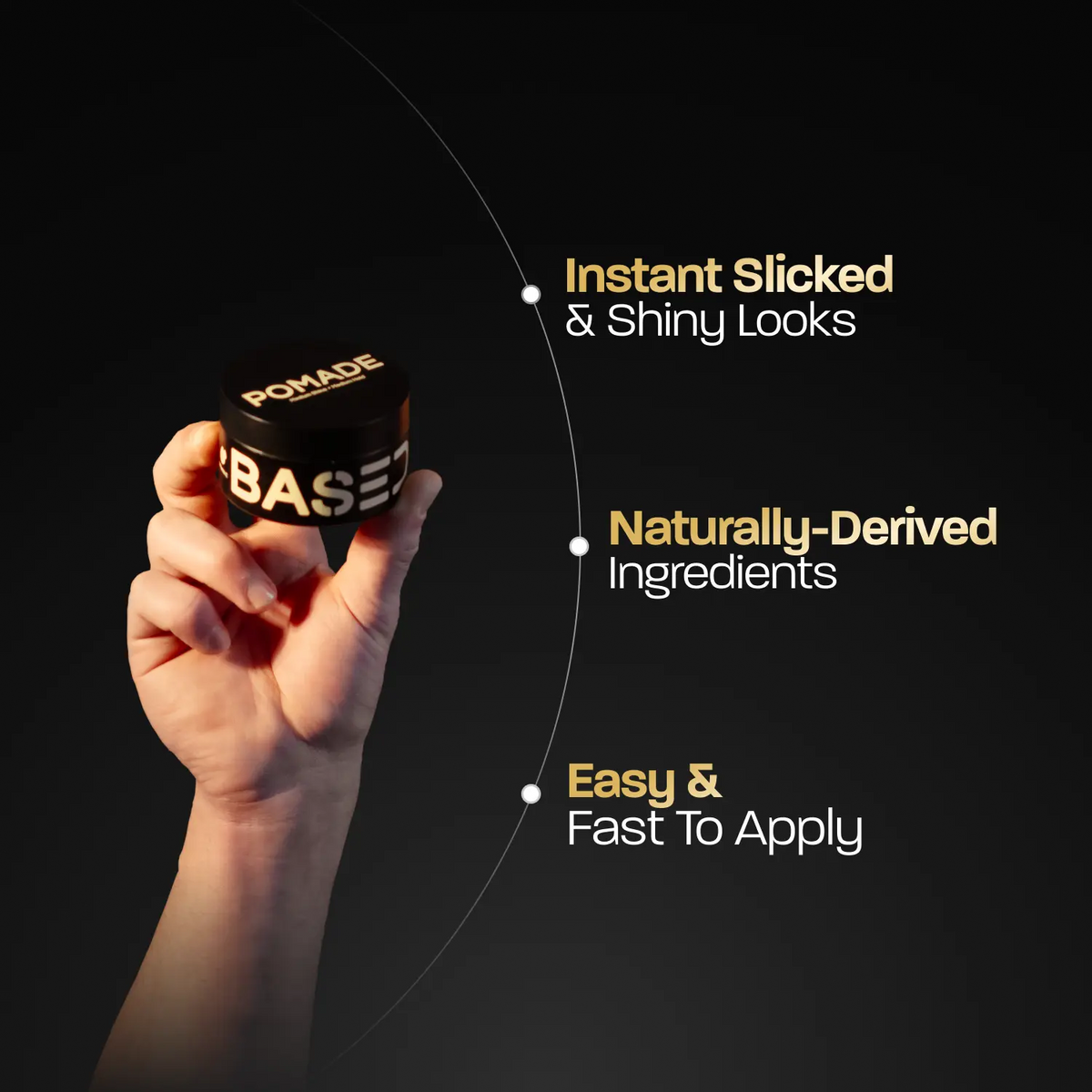 BASED Pomade | Medium Hold & Medium Shine | Simple, Effective, BASED.