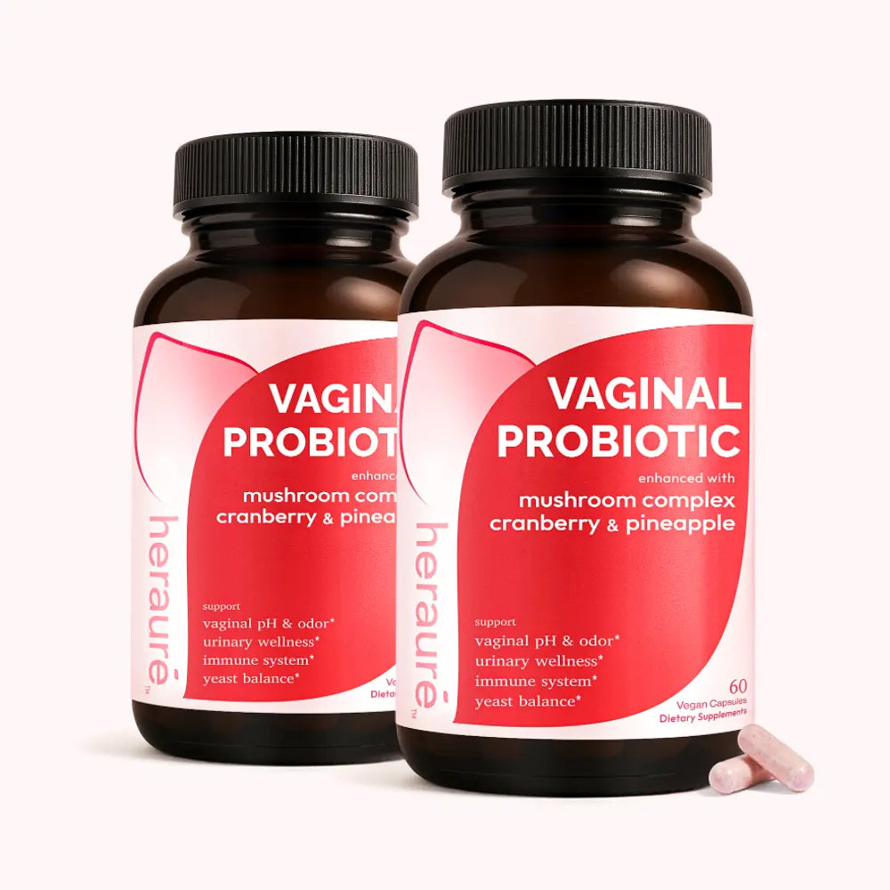 HerAuré Women’s Probiotics - pH Balance, Odor Control, Flora Health, Moistening, Tightening - With 7 Billion CFU Probiotic, Prebiotic, 7-in-1 Mushroom Blend, Cranberry, Pineapple - 60 Capsules (Pack of 1), Self-Care Gift,mothersdaygift