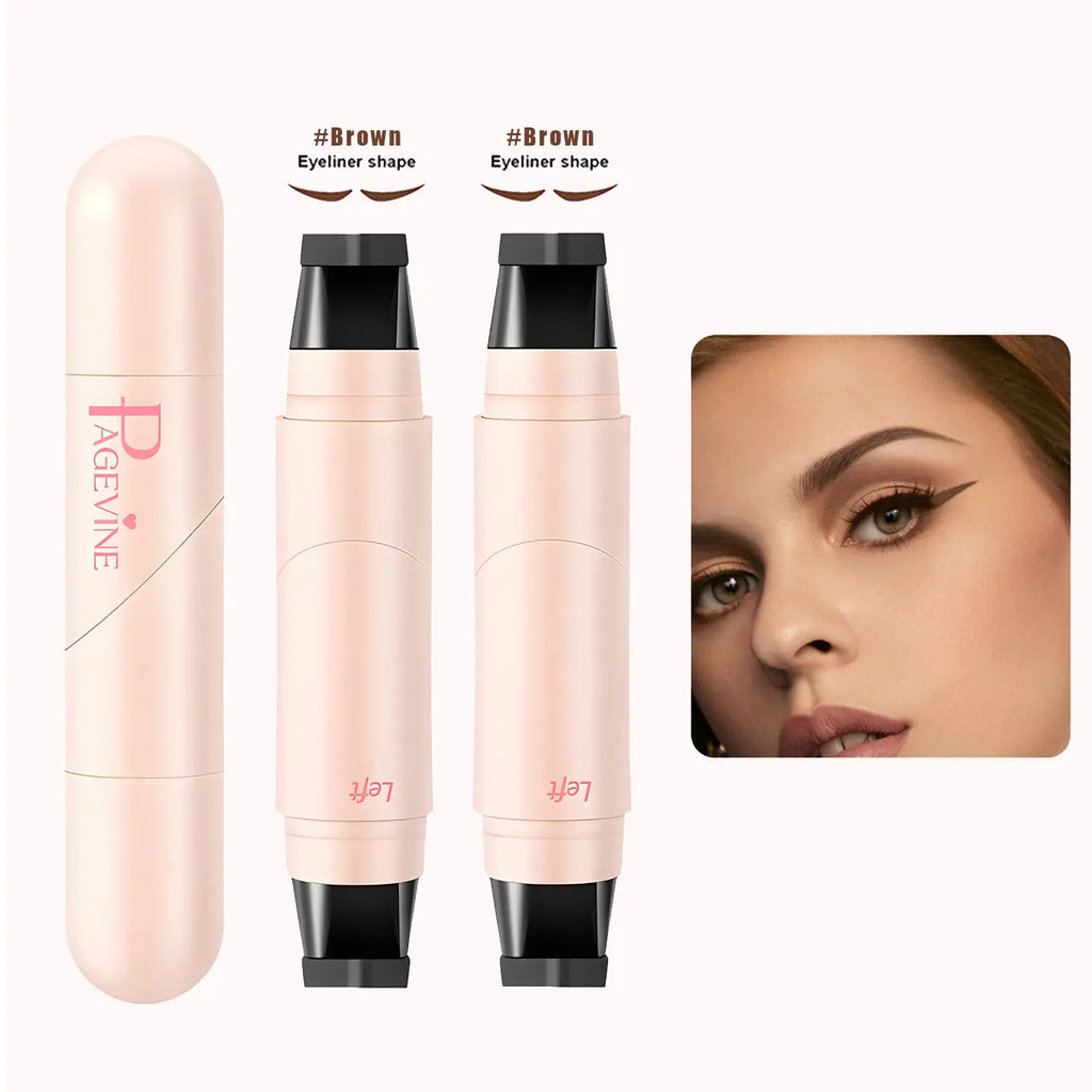 Rotating Eyeliner Stamp Pen – Dual-Head Design with Wing Stamp, Quick-Dry, Long-Lasting, Smudge-Proof for Easy Cat Eye, Sharp Winged Lines & All-Day Makeup Wear - Beginner Friendly Everyday Makeup Tool for Women, Women's cosmetics, Makeup tools.