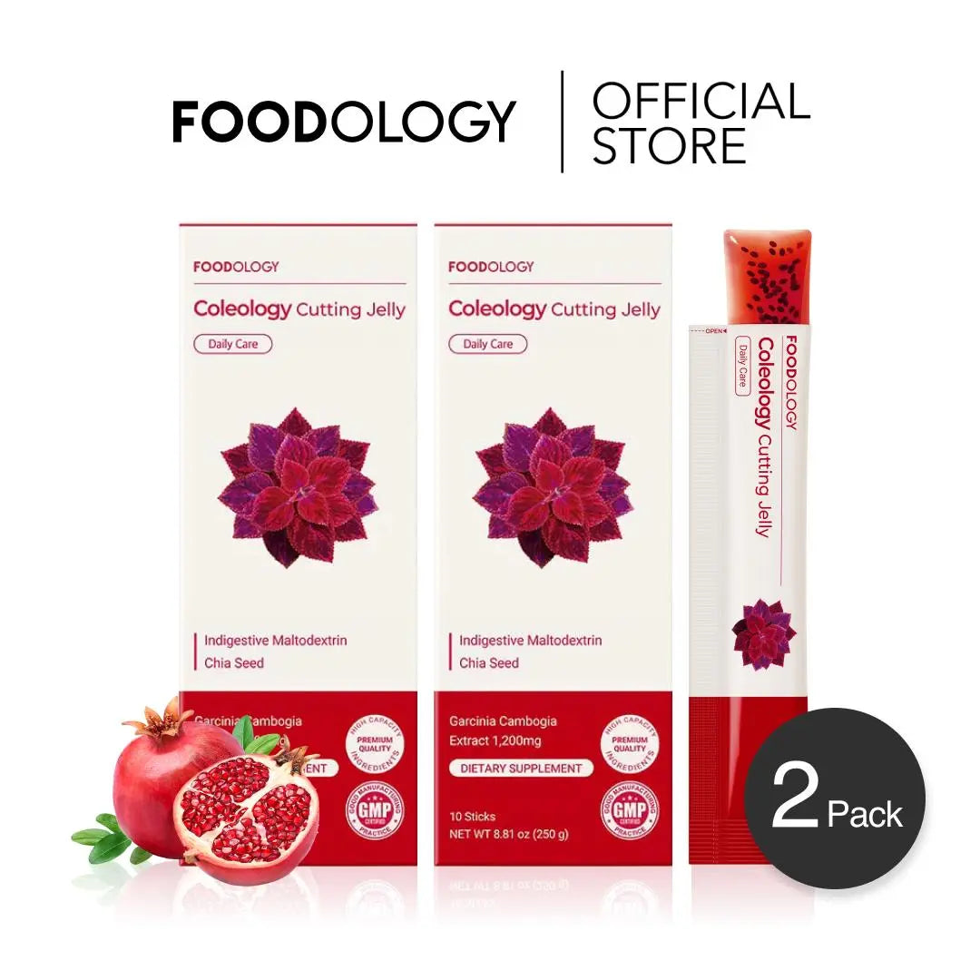 [FOODOLOGY] Coleology Cutting Jelly Balance Daily Diet,Supports Carbohydrate Metabolism, Promotes Smooth Digestion-1 Pack of 10, Refreshing Pomegranate Flavor Contains Garcinia Cambogia, Chia Seeds Collagen, Hyaluronic Acid