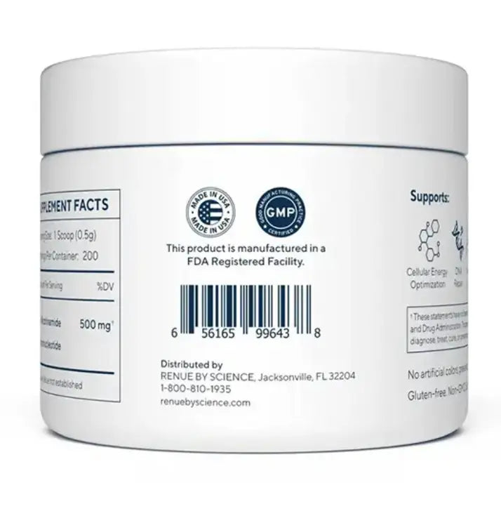Renue by Science NMN (Nicotinamide Mononucleotide) Pure Powder Vitamin Supplement, Supports NAD+ Production, Energy, and Mitochondrial Health
