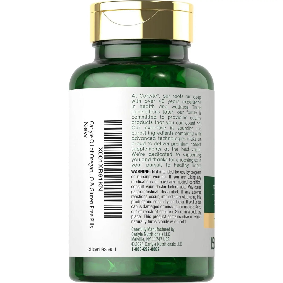 Carlyle Oregano Oil 4000Mg Supplement | 150 Softgel Capsules | Contains Carvacrol | Non-Gmo & Gluten Free Formula Carlyle