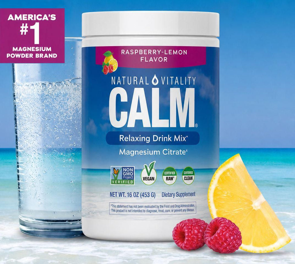 MaxCalm Relaxing Drink Mix - Anti Stress Drink Mix - With Ionic Magnesium Citrate + Glycinate - Raspberry Lemon Flavor - 16 oz (453 g) - 113 Servings