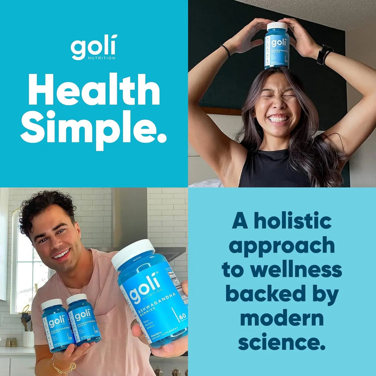 Goli Ashwagandha & Vitamin D Gummy - Mixed Berry, KSM-66, Vegan, Plant Based, Non-GMO, Gluten-Free & Gelatin Free. America's #1 Ashwagandha Brand