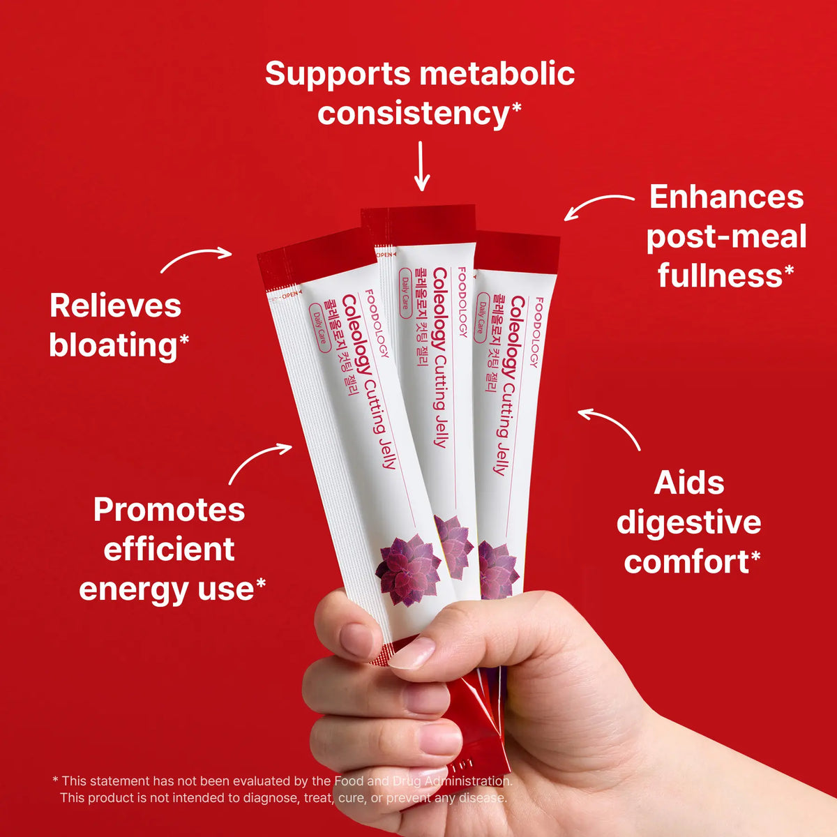 [FOODOLOGY] Coleology Cutting Jelly Balance Daily Diet,Supports Carbohydrate Metabolism, Promotes Smooth Digestion-1 Pack of 10, Refreshing Pomegranate Flavor Contains Garcinia Cambogia, Chia Seeds Collagen, Hyaluronic Acid