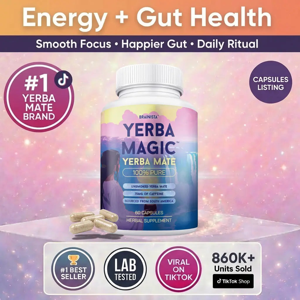 Yerba Magic Capsules – Pure Yerba Mate & 5-in-1 Superblend | Clean Natural Energy | Dietary Supplement | 60 Capsules Fitness Edible