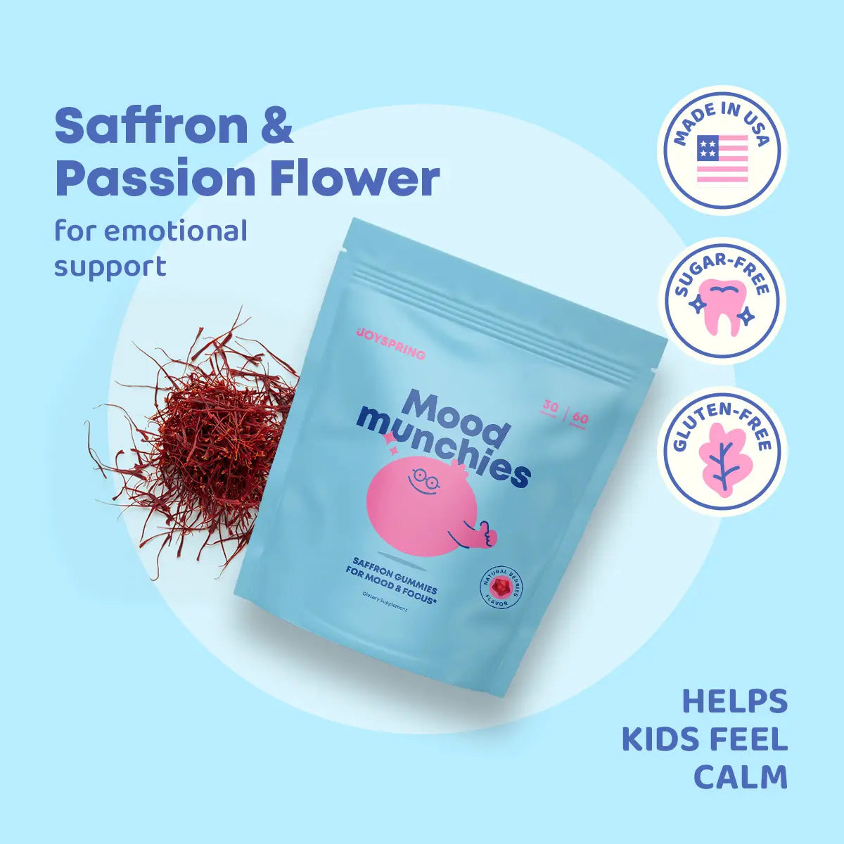 JoySpring Saffron Mood Munchies Gummies – Plant-Based Saffron Formula for Daily Wellness Designed to Support Mood and Focus
