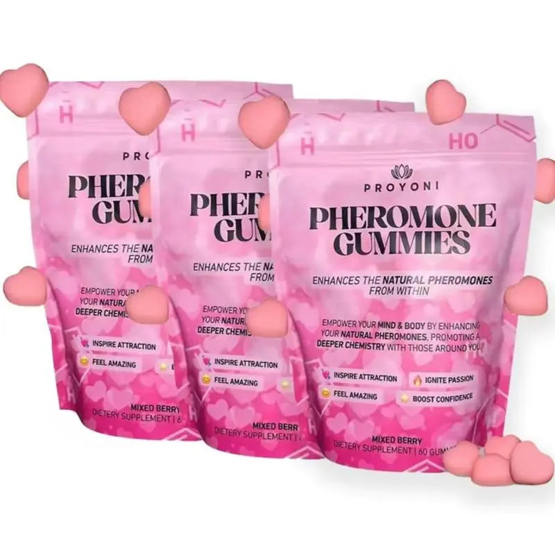 Pheromone Gummies - Enhances Your Natural Pheromones From Within - 60 Count Mixed Berry Flavor | Feminine Gummies | probiotic for women | Non-Gmo