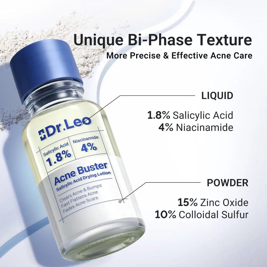 Dr.Leo Drying Lotion | Pimple Treatment & Body Acne Treatment | Visibly Shrinks Pimples in 24 Hours & Helps Fade Acne Marks in 7 Days | With 1.8%25 Encapsulated Salicylic Acid, 4%25 Niacinamide & 10%25 Sulfur (20ml) #mothersdaygift #Summervibes