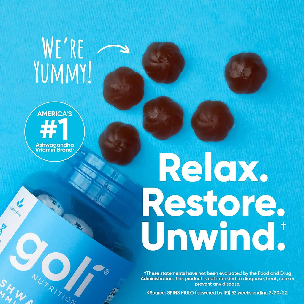 Goli Ashwagandha & Vitamin D Gummy - Mixed Berry, KSM-66, Vegan, Plant Based, Non-GMO, Gluten-Free & Gelatin Free. America's #1 Ashwagandha Brand