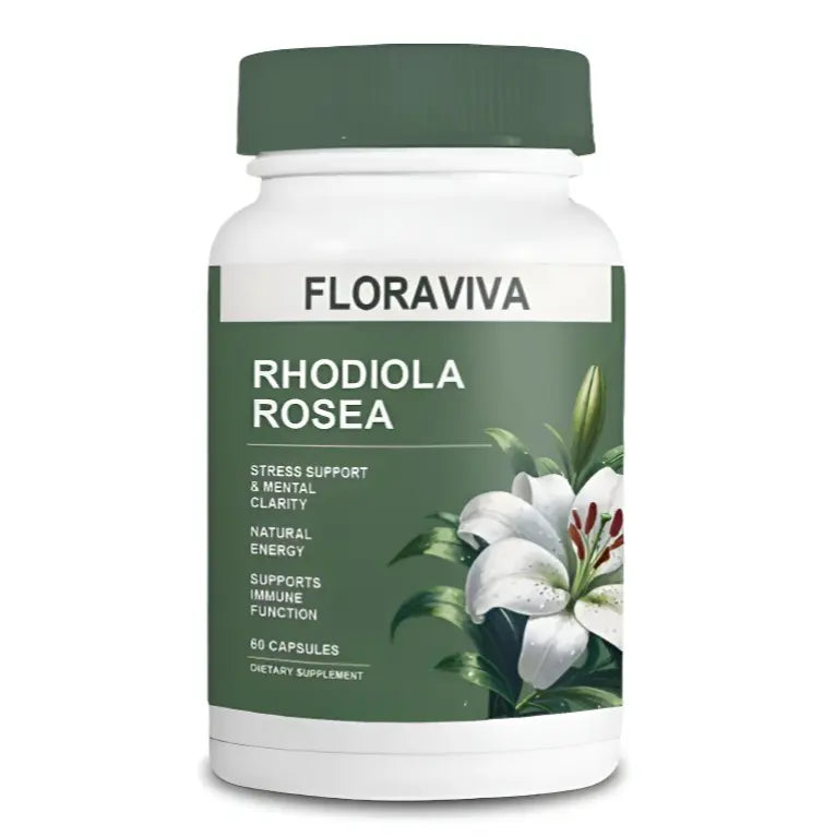 Natural Rhodiola Rosea Wellness Capsules 500mg - Natural Adaptogen Supplement for Stress Support, Mental Focus & Energy - Non-GMO (60 Capsules) Dietary Supplement, More Natural ingredient