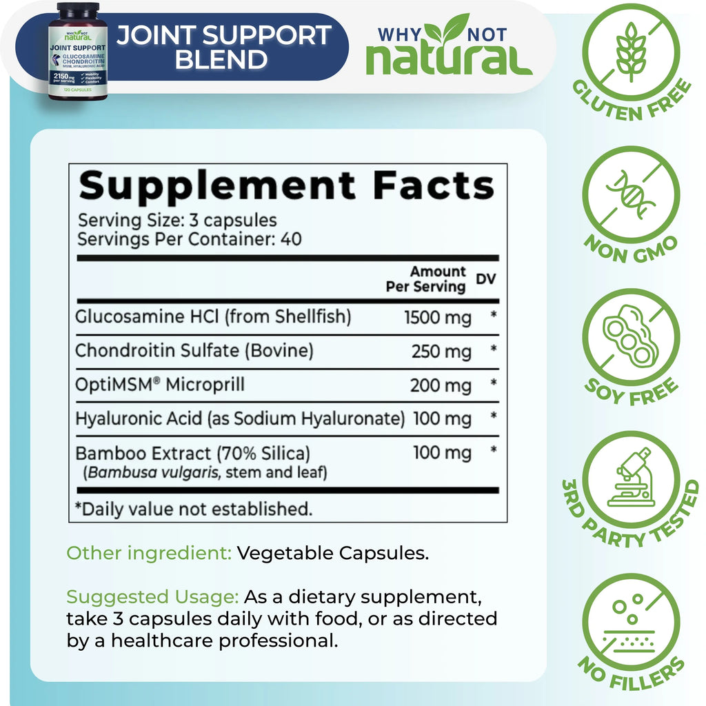 Why Not Natural Glucosamine Chondroitin MSM, Joint Support Supplement