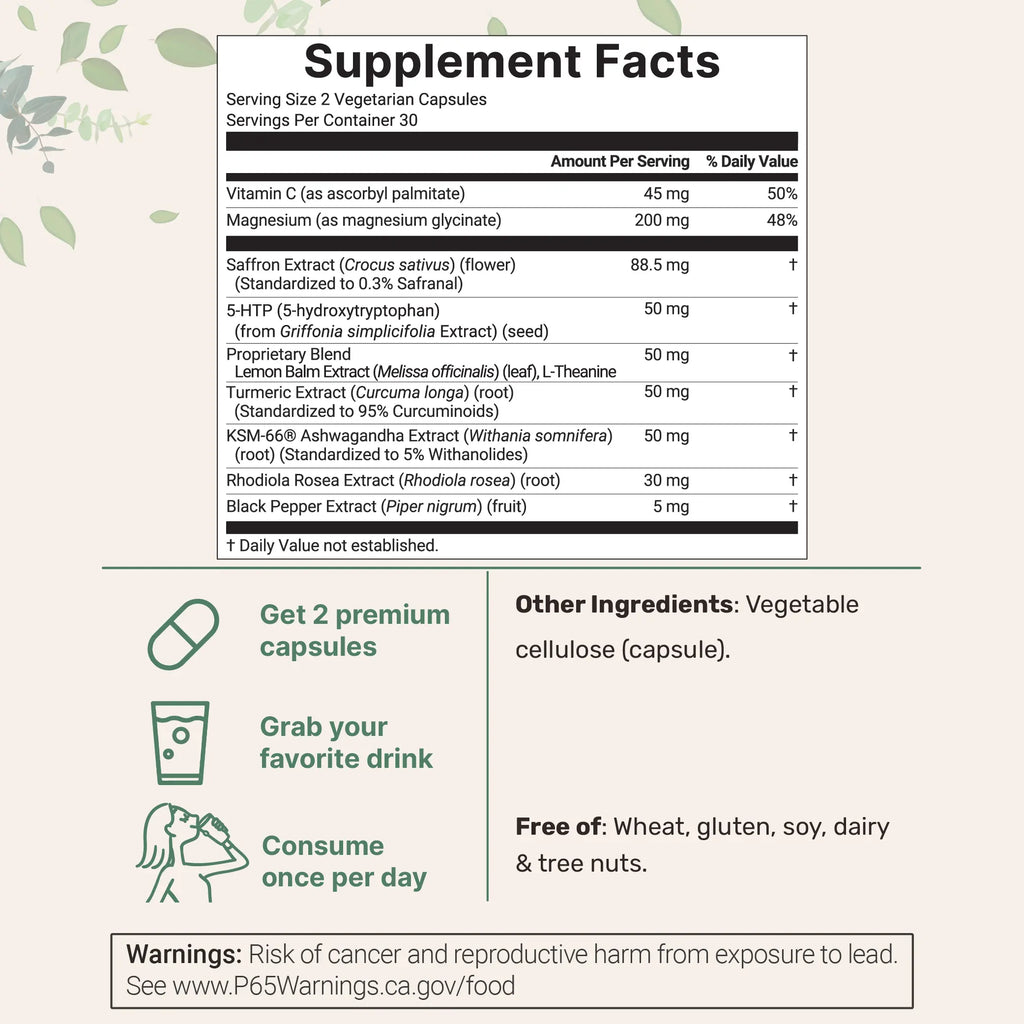 Micro Ingredients Saffron+ Advanced Supplements Veggie Capsules