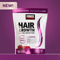 Force Factor Hair Growth Accelerator | Clinically Studied Lustriva for Thicker Stronger Hair, Biotin, Vit C & E, Mixed Berry Soft Chews or Capsules