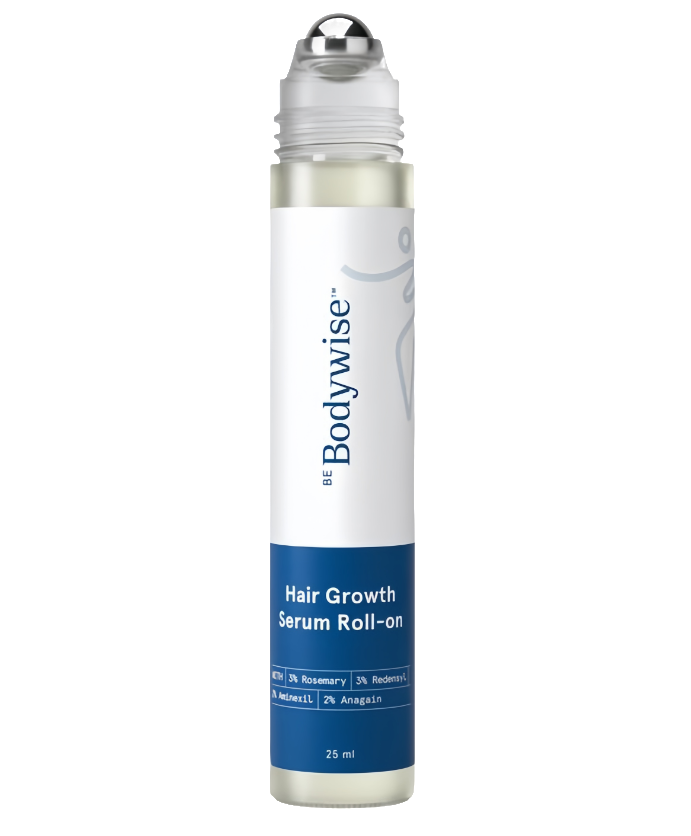 Be Bodywise Advanced Hair Density Roll-On Serum 25 ml | 5%25 Saw Palmetto, 3%25 Rosemary, 1%25 Caffeine Herbasome & 3%25 Fenugreek | Scalp Serum for Reduced Hair Fall | Men & Women