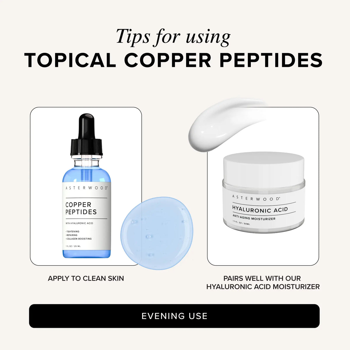 GHK Cu Peptide Serum – Copper Peptide Serum for Tightening, Collagen Boosting & Hydrating – Topical GHK-Cu with Hyaluronic Acid