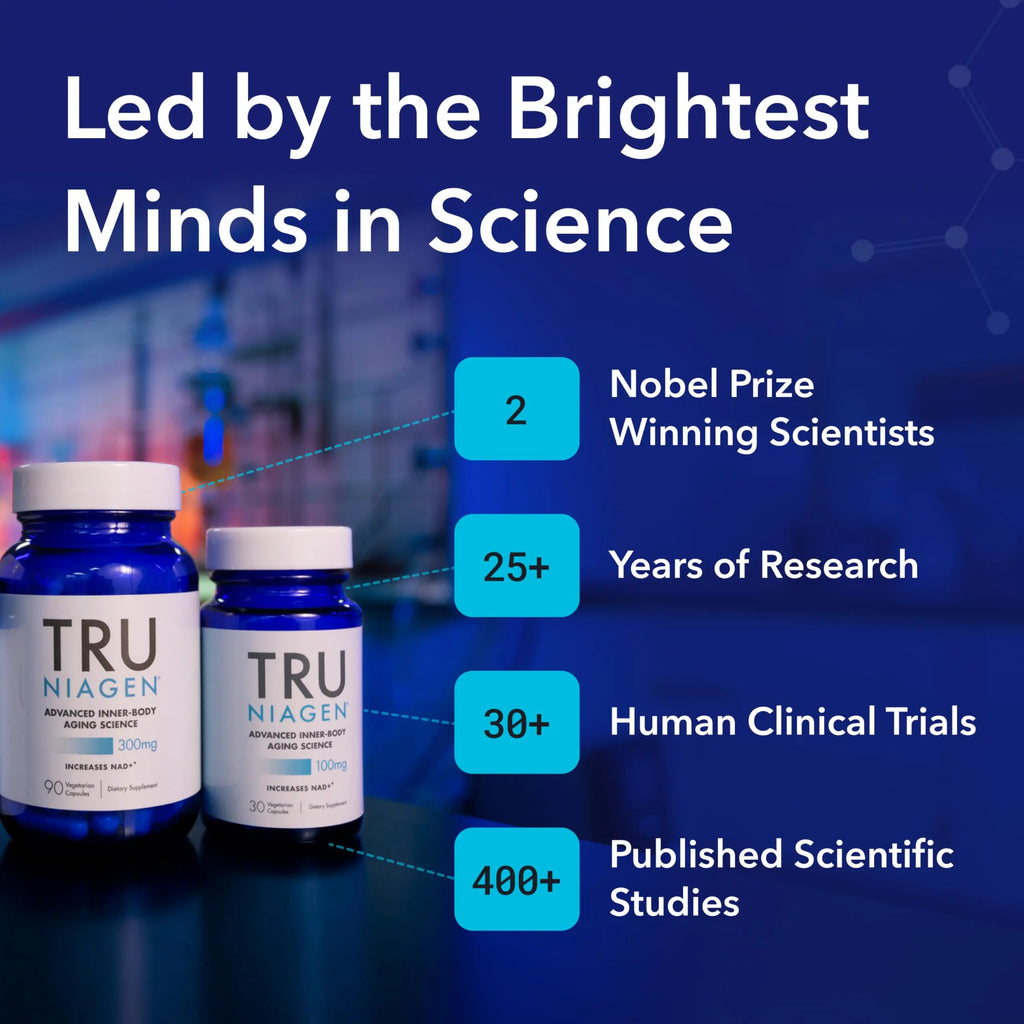 Tru Niagen 300mg - 30 ct | Capsules, Dietary Supplement | Clinically Proven NAD+ Booster