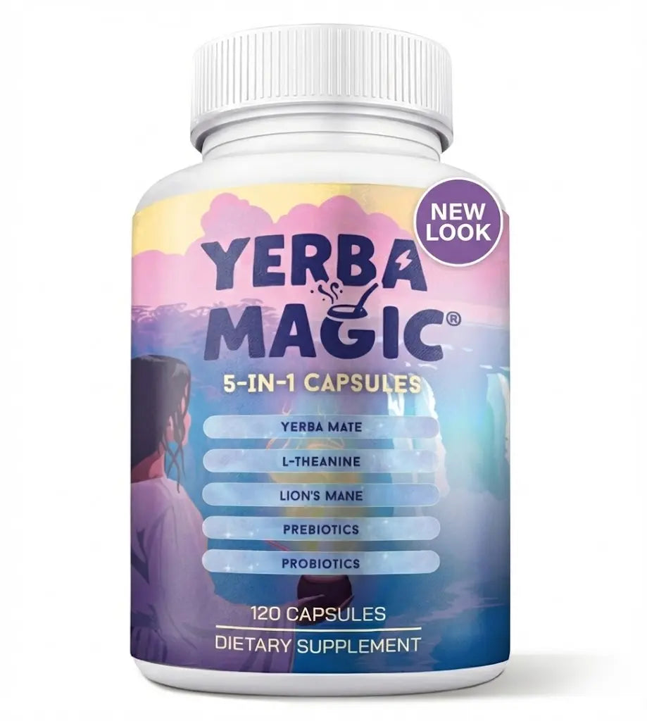 Yerba Magic Capsules – Pure Yerba Mate & 5-in-1 Superblend | Clean Natural Energy | Dietary Supplement | 60 Capsules Fitness Edible