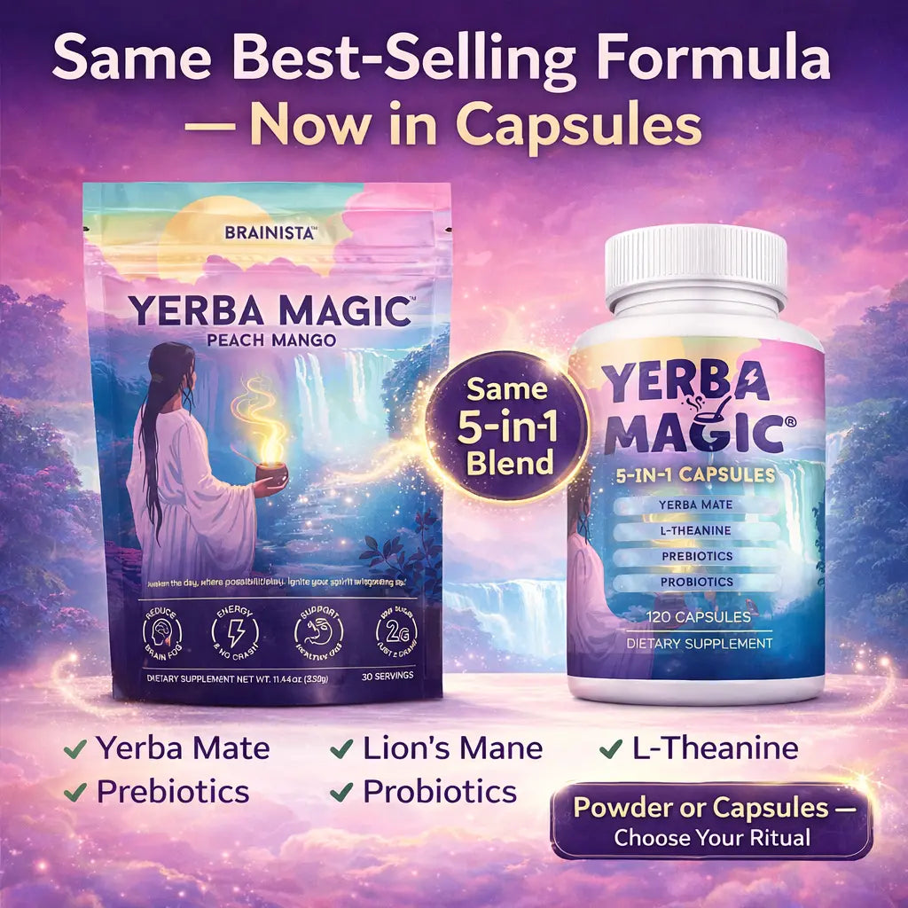 Yerba Magic Capsules – Pure Yerba Mate & 5-in-1 Superblend | Clean Natural Energy | Dietary Supplement | 60 Capsules Fitness Edible