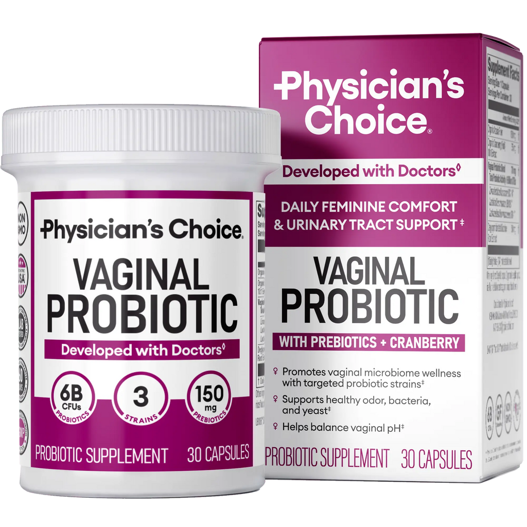 Physician's Choice Vaginal Probiotic - Odor Control, pH Balance & Daily Feminine Health Support with Cranberry and Prebiotics for Women