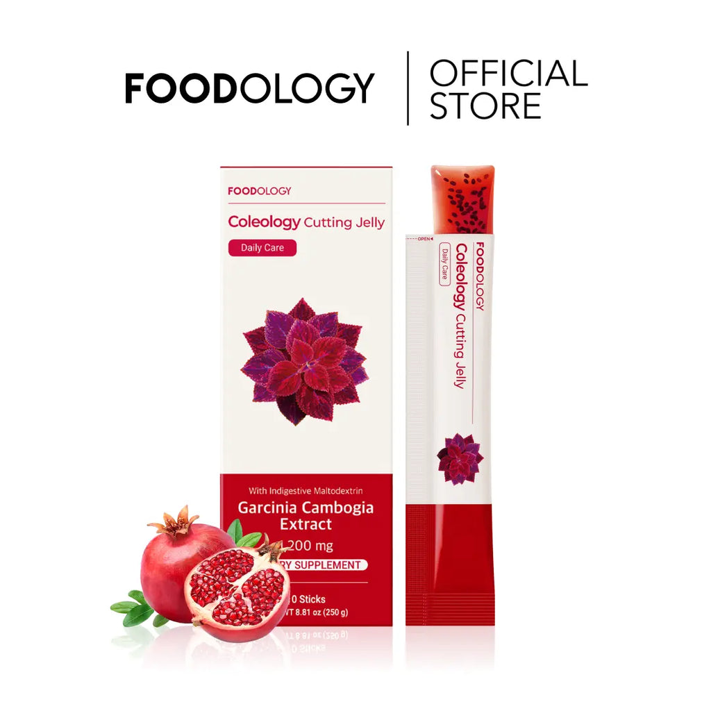 [FOODOLOGY] Coleology Cutting Jelly Balance Daily Diet,Supports Carbohydrate Metabolism, Promotes Smooth Digestion-1 Pack of 10, Refreshing Pomegranate Flavor Contains Garcinia Cambogia, Chia Seeds Collagen, Hyaluronic Acid