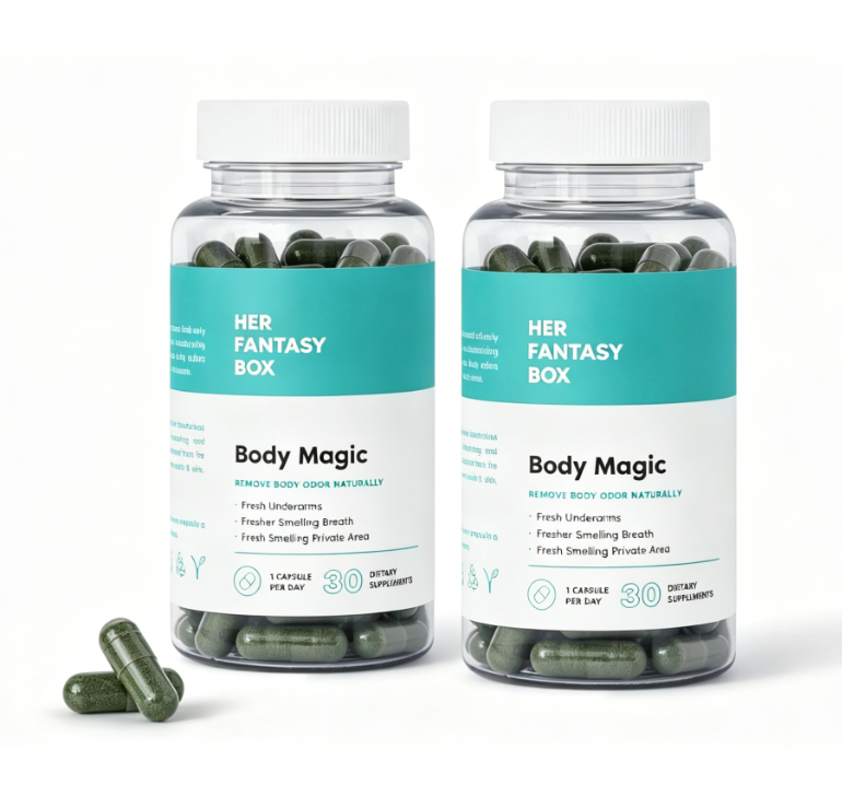 Body Magic Chlorophyll Capsules for Detox, Digestion, Gut Health, and Skin Support, Natural Energy Booster for Oily Skin, 30 Vegan Capsules