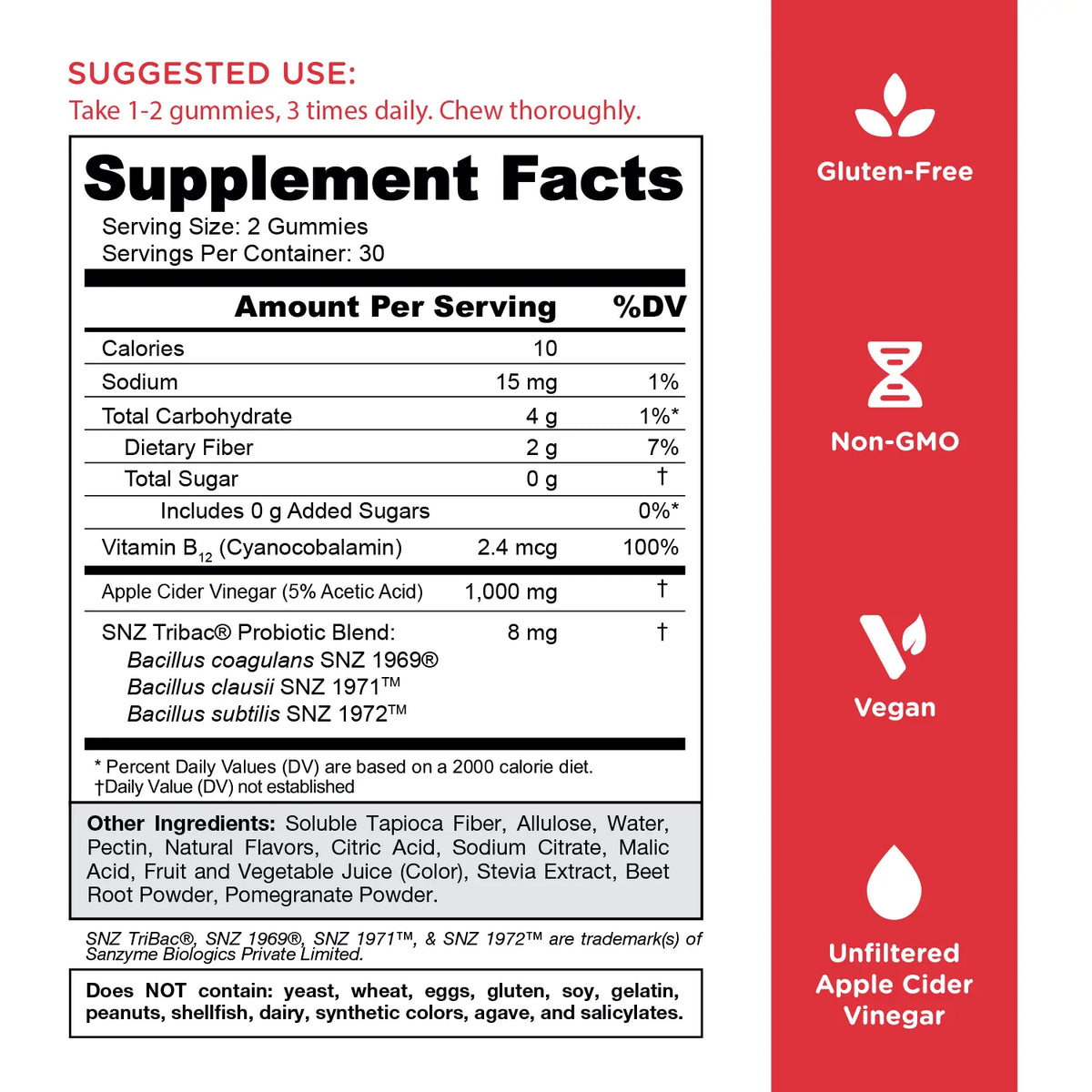 Goli Zero Sugar World's First Apple Cider Vinegar Gummies - Vitamin B12, Probiotics to Address Bloating. Vegan, Plant Based, Non-GMO, Gluten-Free & Gelatin-Free