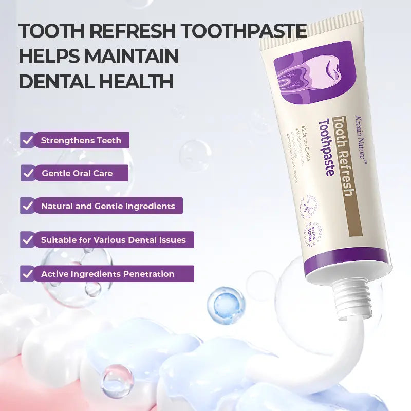 Kreain Nature Tooth Refresh Toothpaste for Fresh Breath Natural Ingredients Gentle Care Whitening Helps Repair Stains Eliminate Stains.