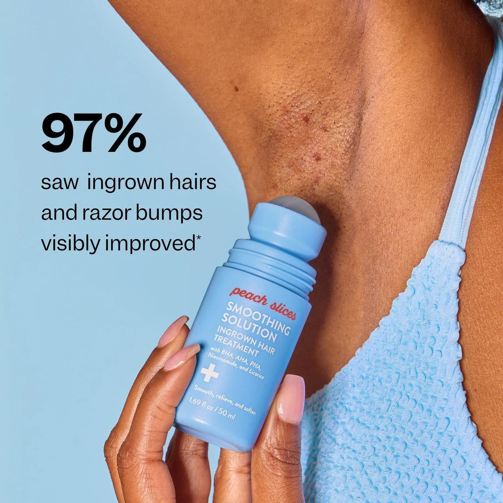 Peach Slices Smoothing Solution Ingrown Hair Treatment with Peach & Lily for Silky Smooth Bump-Free Skin
