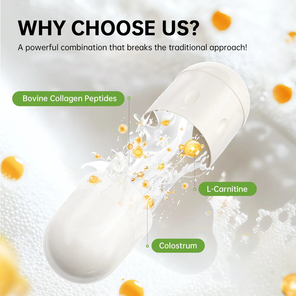 【Come on, man!】DrBioCare Living Collagen L-Carnitine Complex Supplement - 60 Capsules for Skin Vitality & Metabolism Boost