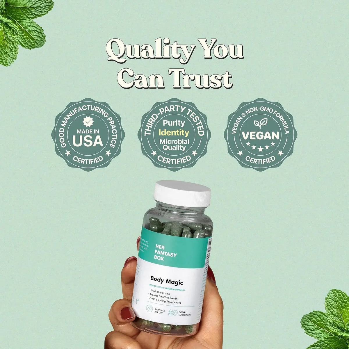 Body Magic Chlorophyll Capsules for Detox, Digestion, Gut Health, and Skin Support, Natural Energy Booster for Oily Skin, 30 Vegan Capsules