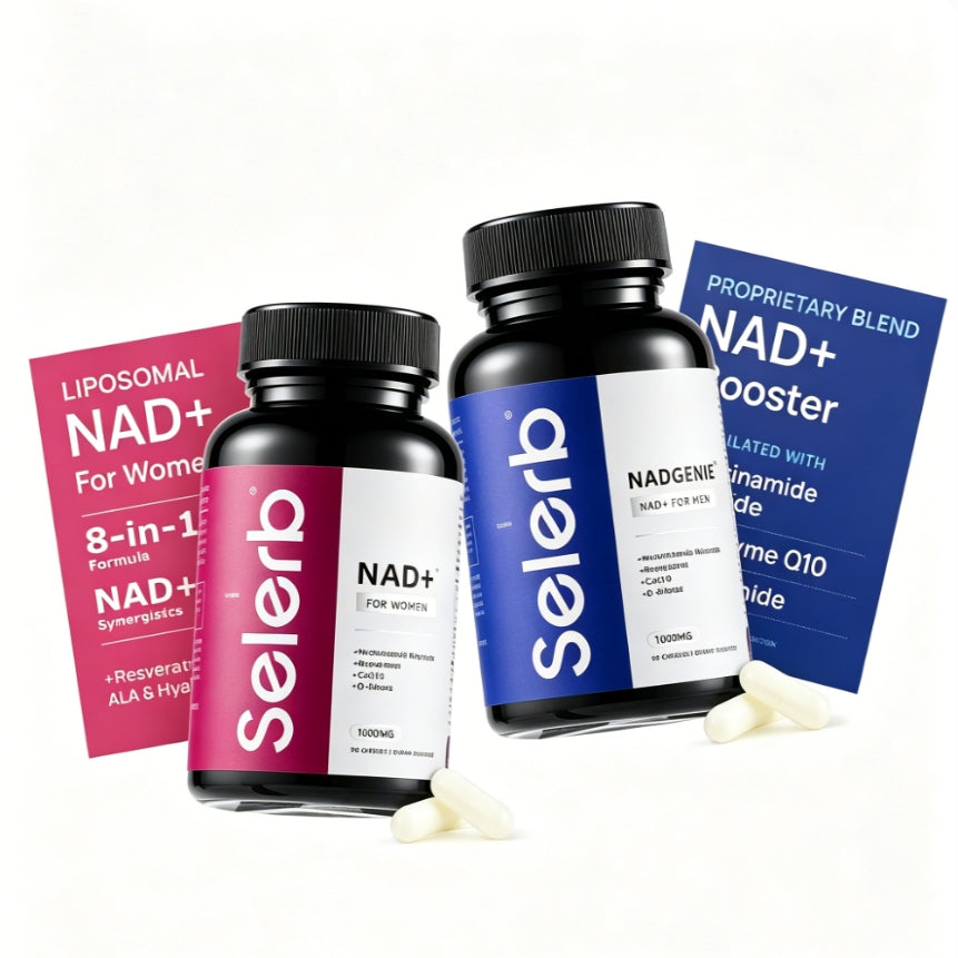 Selerb NAD+ Supplement for Men with NMN - Liposomal Complex with Trans-Resveratrol, CoQ10, Maca & Ashwagandha - Supports Cellular Renewal, Energy & Performance - 60 Capsules Dietary Healthcare Vitamins