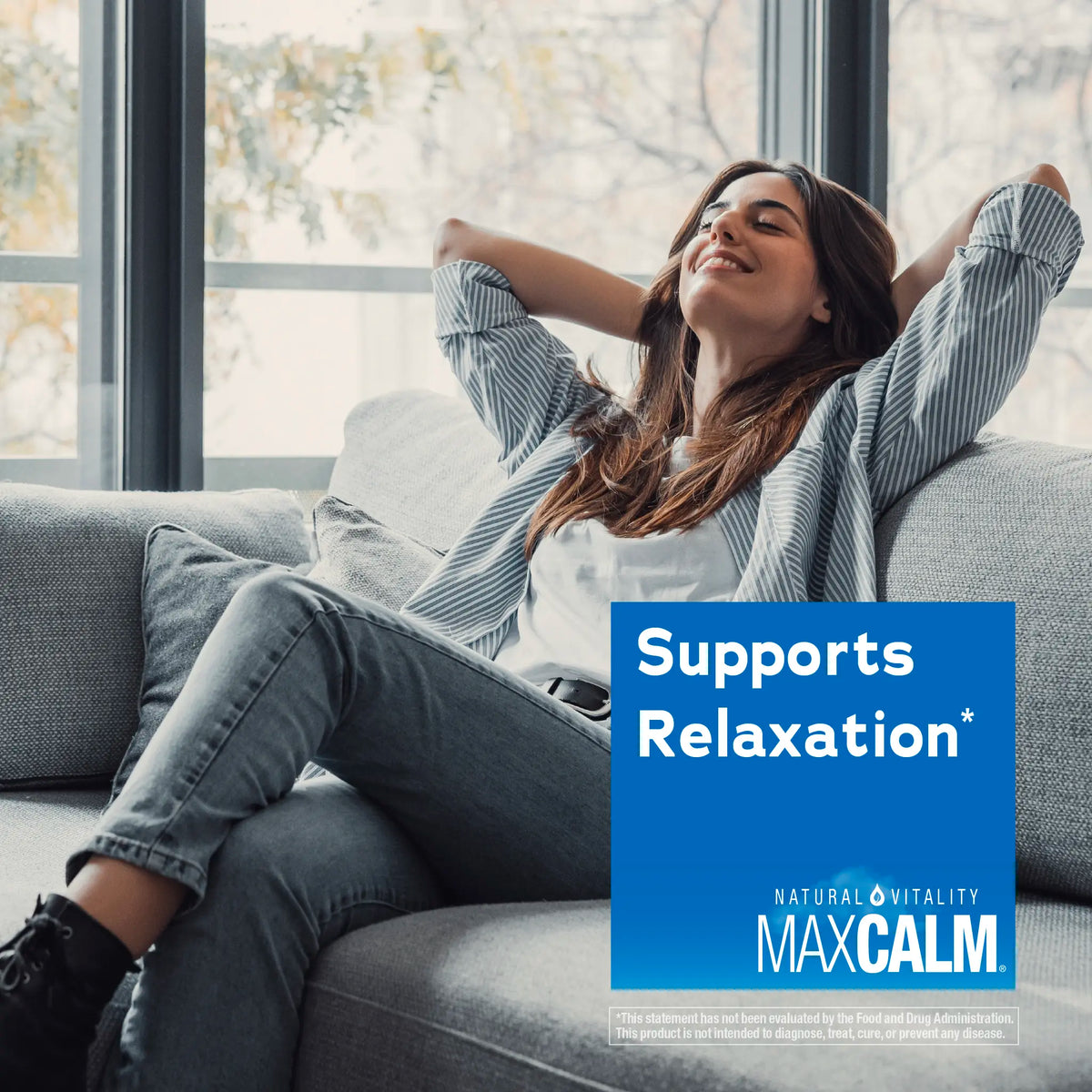 MaxCalm Relaxing Drink Mix - Anti Stress Drink Mix - With Ionic Magnesium Citrate + Glycinate - Raspberry Lemon Flavor - 16 oz (453 g) - 113 Servings