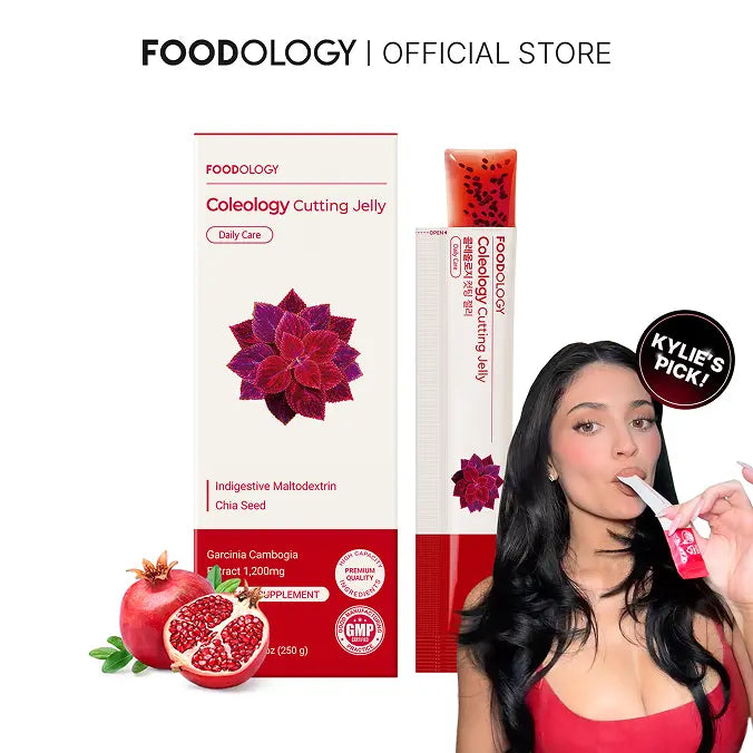 [FOODOLOGY] Coleology Cutting Jelly Balance Daily Diet,Supports Carbohydrate Metabolism, Promotes Smooth Digestion-1 Pack of 10, Refreshing Pomegranate Flavor Contains Garcinia Cambogia, Chia Seeds Collagen, Hyaluronic Acid