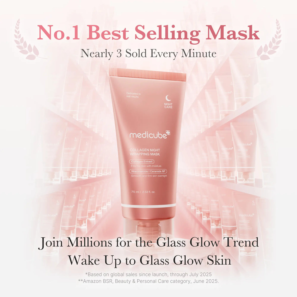 [medicube] Collagen Night Wrapping Mask : SLEEP, SHED, AND GLOW! Skincare Skin Repair Comfort Pink