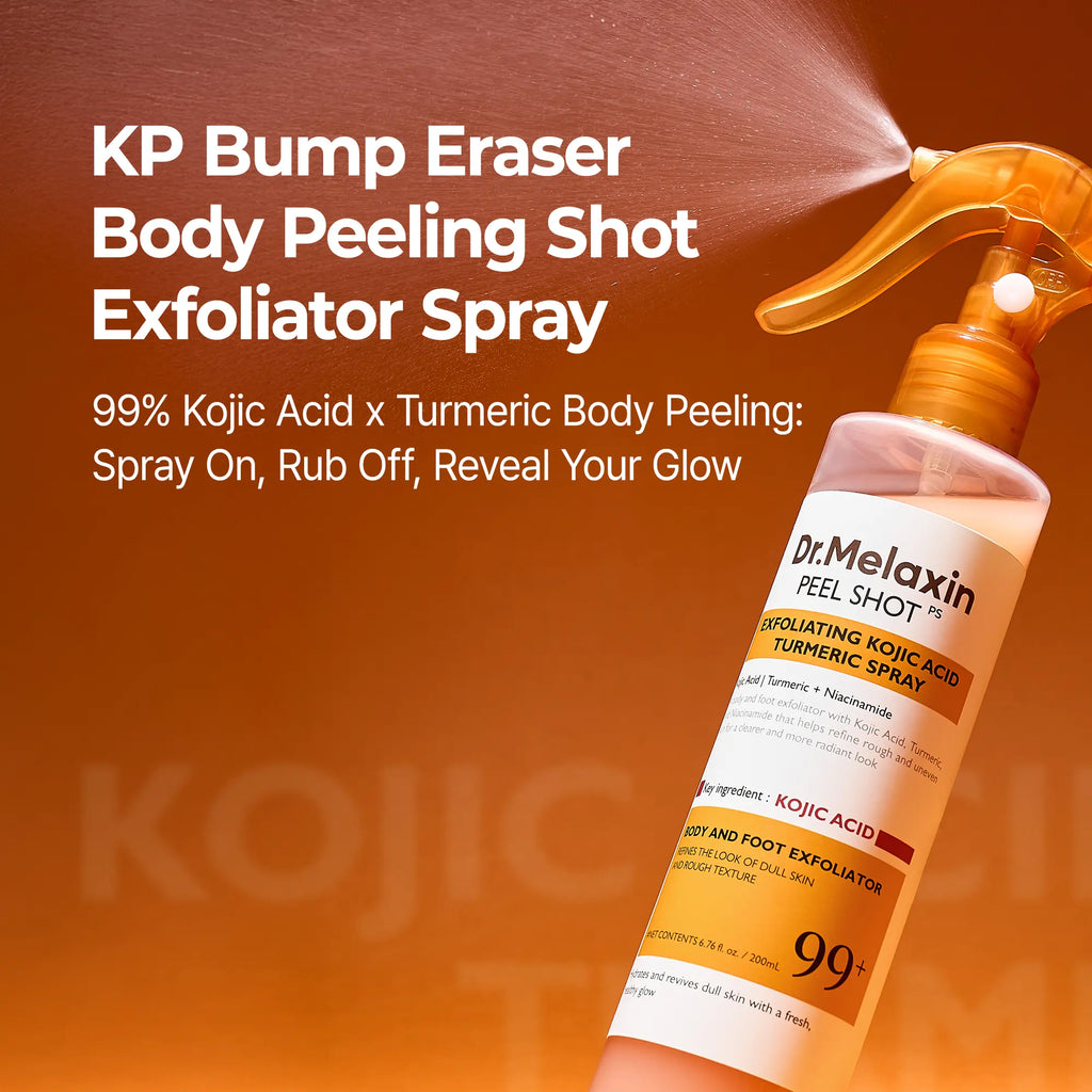 [Dr.Melaxin Official] Peel Shot Keratin Care Kojic Acid Turmeric Spray 200ml Pore Clearing Exfoliating Formula Skin Repair Scrub