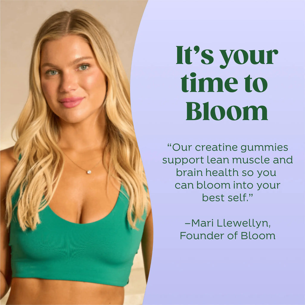 Bloom Nutrition Creatine Gummies -  Energy, Cognitive Health & Post-Workout Muscle Recovery Promotes & Muscle Improves - Creatine for Women